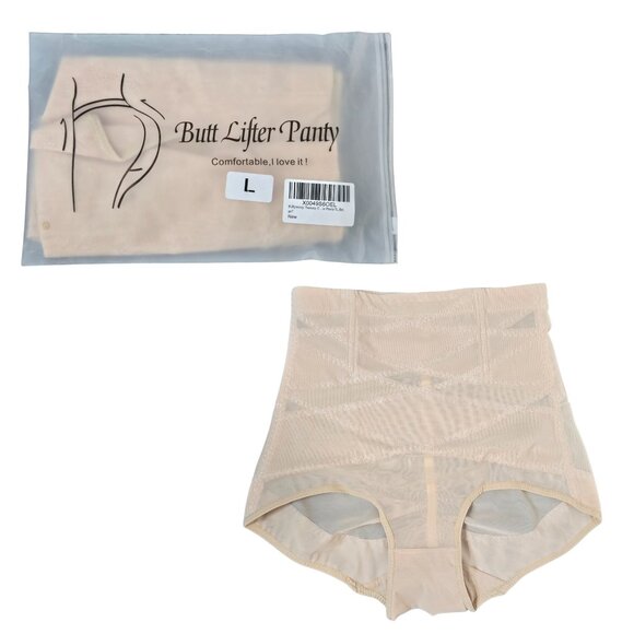 NWOT | Butt Lifter Panty High Waist Nude Beige Tummy Control Shaper | Large - Picture 1 of 4